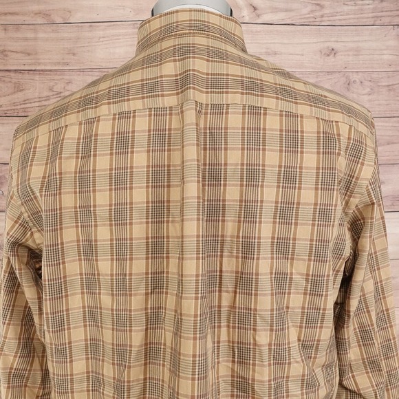 VAN HEUSEN NO IRON PLAID LONG SLEEVE BUTTON DOWN SHIRT MENS SIZE M 15-15.5 - Picture 6 of 6